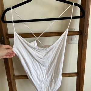 Abercrombie + Fitch White Strappy Woman’s Scoop Nexk Summer Bodysuit!